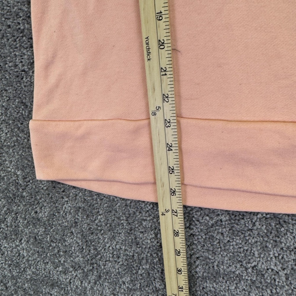 Adidas Sweatshirt Womens Medium Pink Fleece Pullover 3-Stripes Logo Crew Neck - Picture 4 of 8